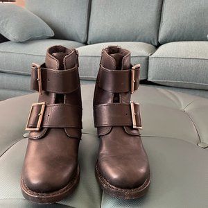 Frye Black Sabrina Buckle Boots 7.5